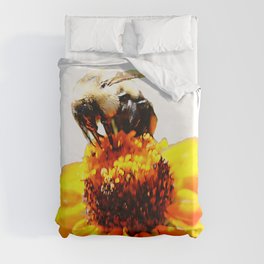 Bee On a Flower Duvet Cover