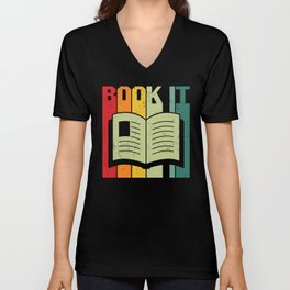 Book It Vintage Bookworm V Neck T Shirt
