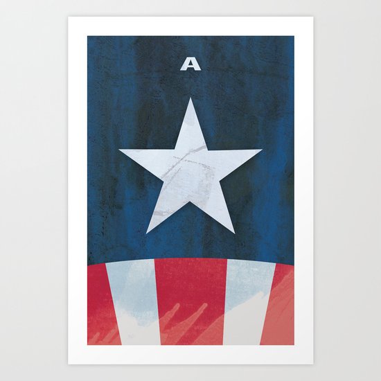 Captain America Minimal Art Print