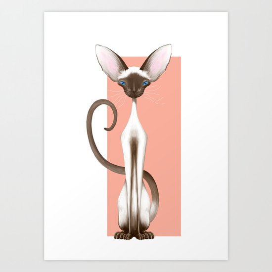 Siamese cat Art Print