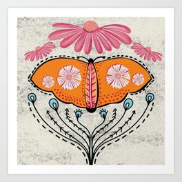 Flowering Mother Moth  Art Print