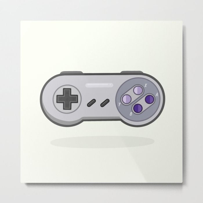 Snes Controller Metal Print By Bitsofpixels Society6
