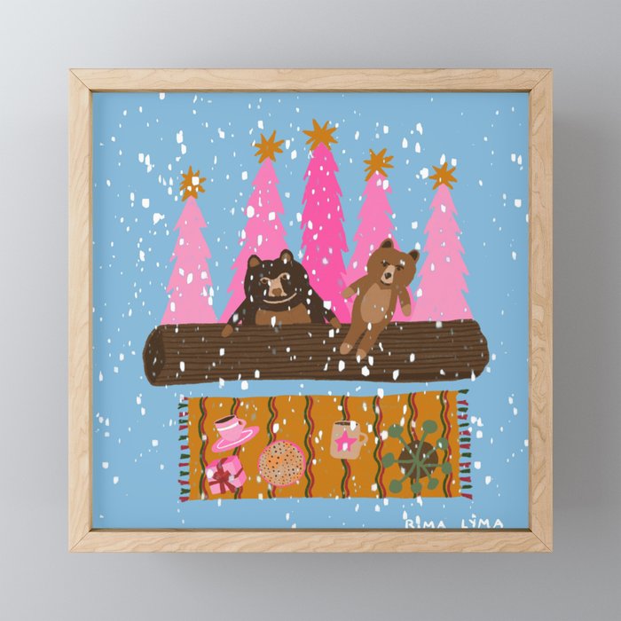 Bears Christmas Framed Mini Art Print