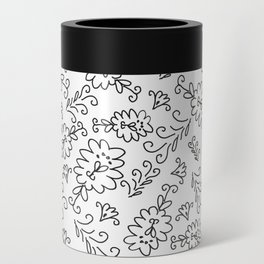 Retro Floral Pattern Can Cooler