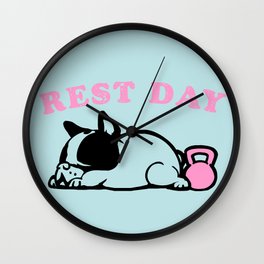 Rest Day Frenchie Wall Clock