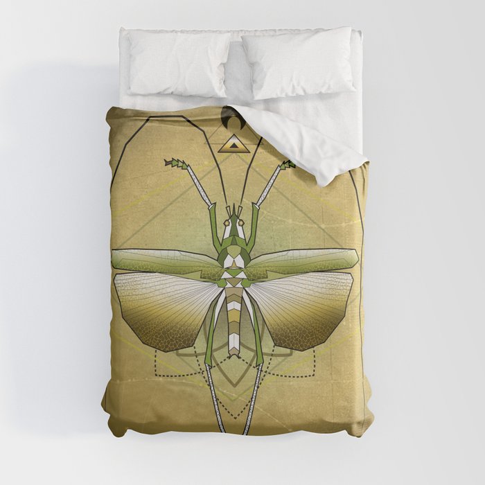 Geometric grasshopper Duvet Cover
