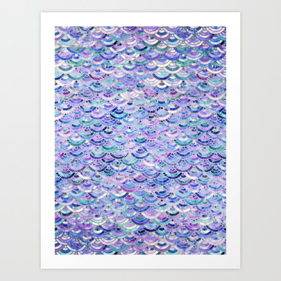 Marble Mosaic in Amethyst and Lapis Lazuli Art Print