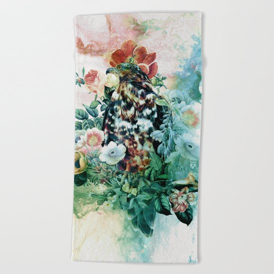Bird in Flowers Beach Towel
