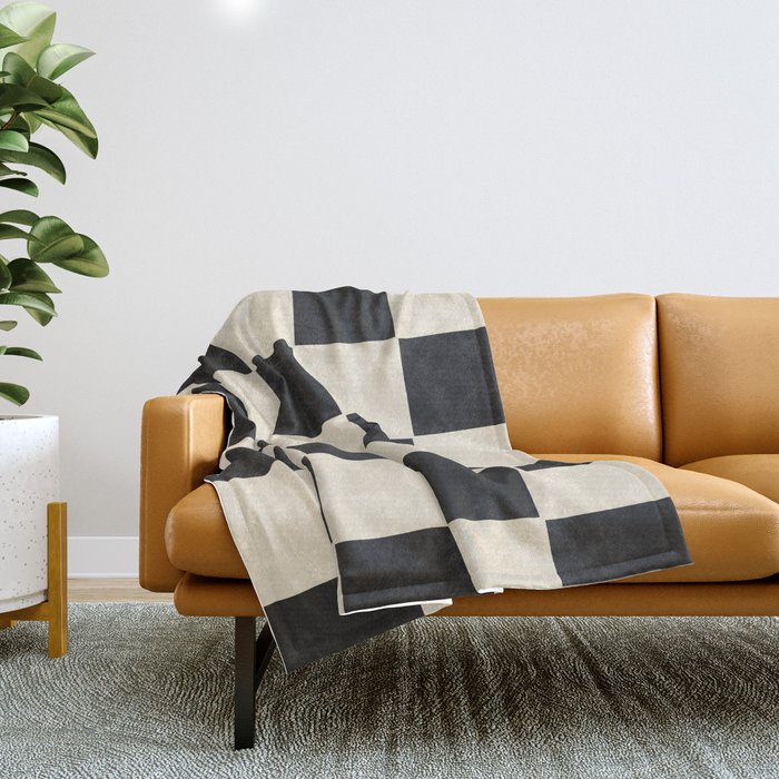Tan and black throw blanket sales