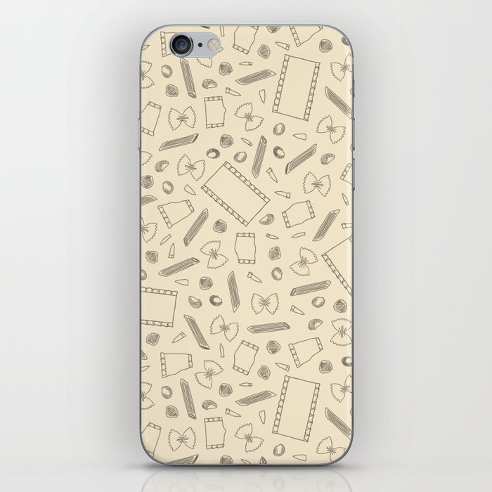 Macaroni Art Outlines on a Cream Background iPhone Skin