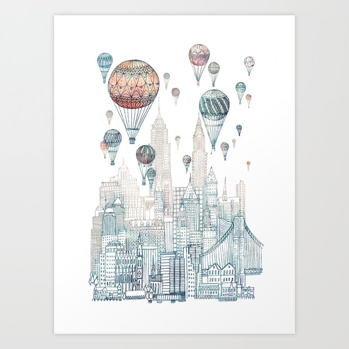 Voyages Over New York ~Refresh Art Print