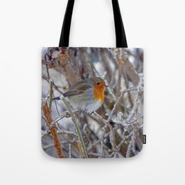 Robin in Winter | Rotkehlchen im Winter Tote Bag