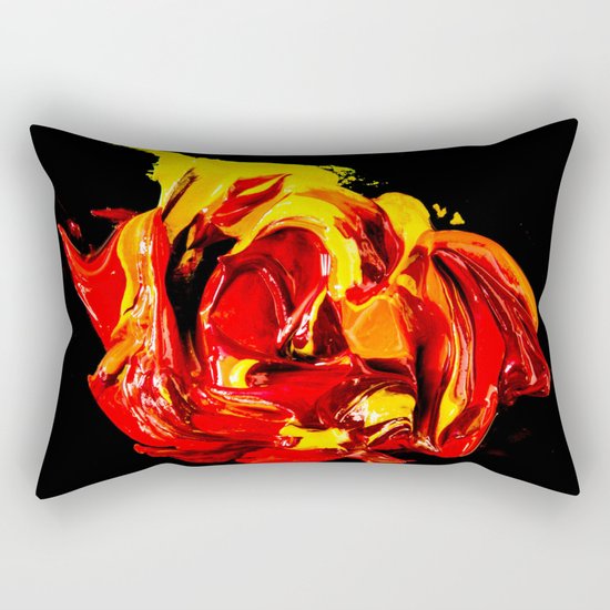 yellow-red on black Rectangular Pillow