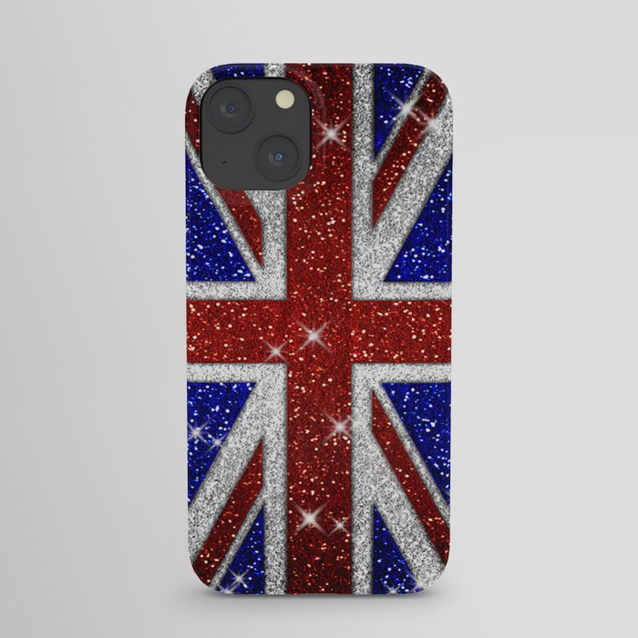 Glitters Shiny Sparkle Union Jack Flag iPhone Case