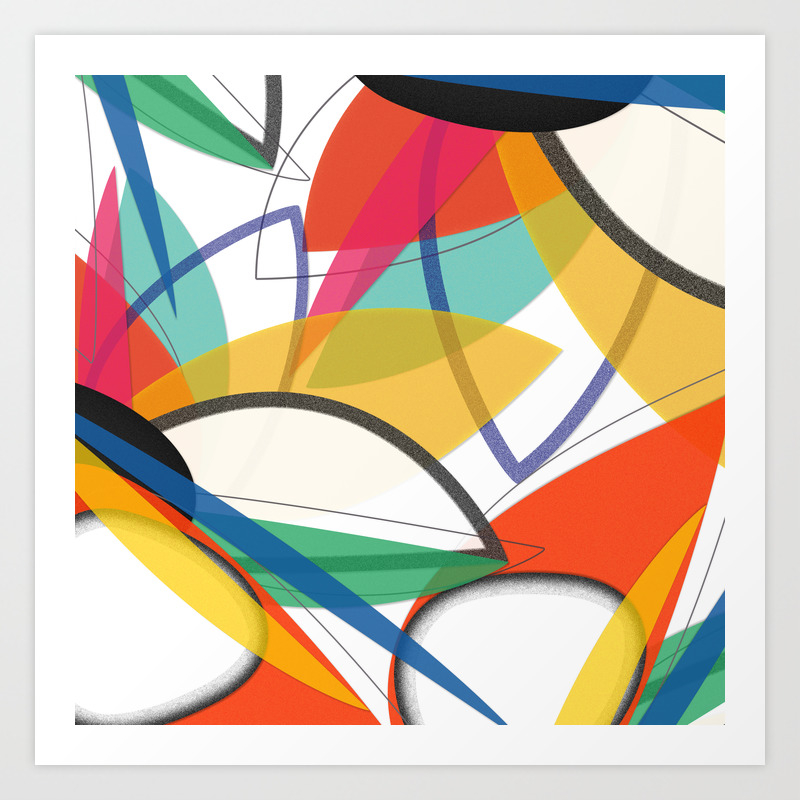 Contemporary Composition Of Multicolored Abstract Flowers