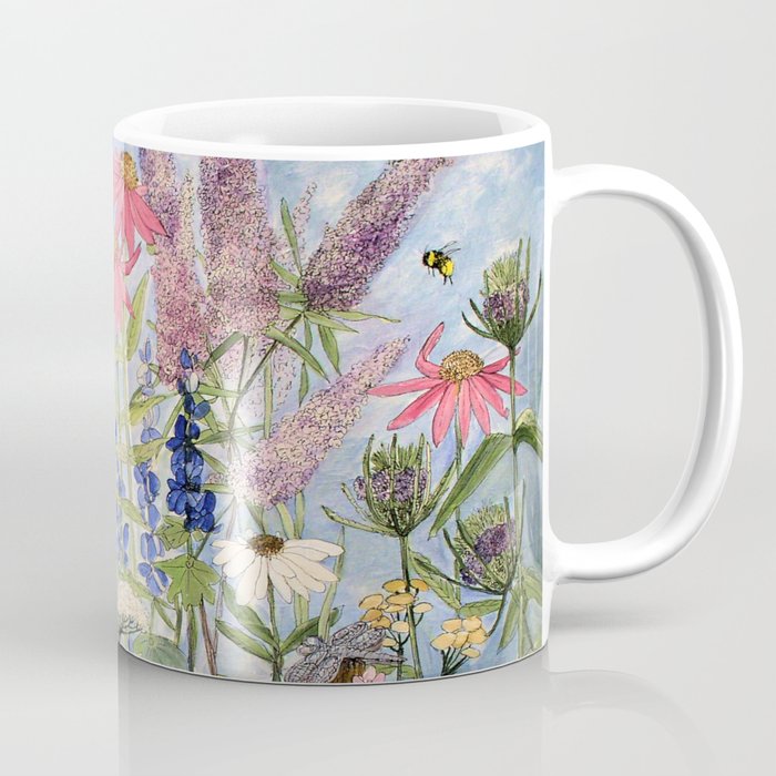 Flowers Garden Acrylic Painting Coffee Mug By Betweentheweeds
