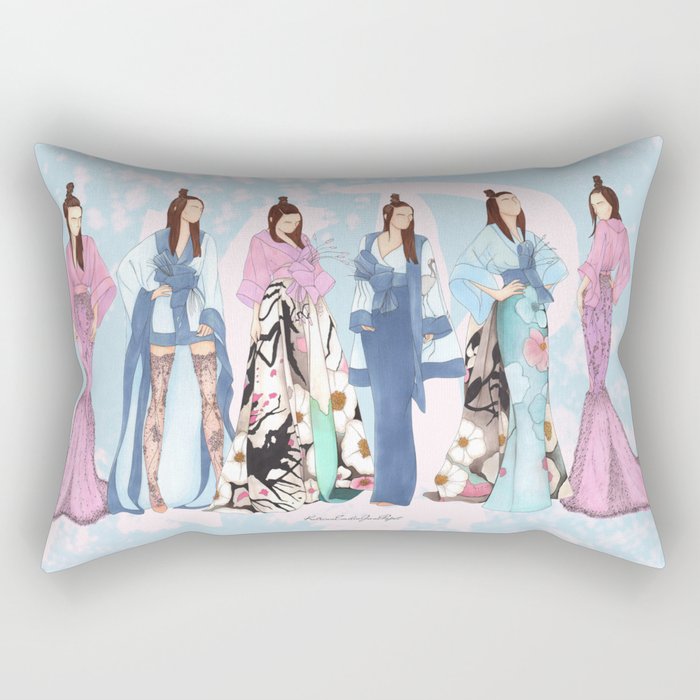 Fashion Illustration Rectangular Pillow