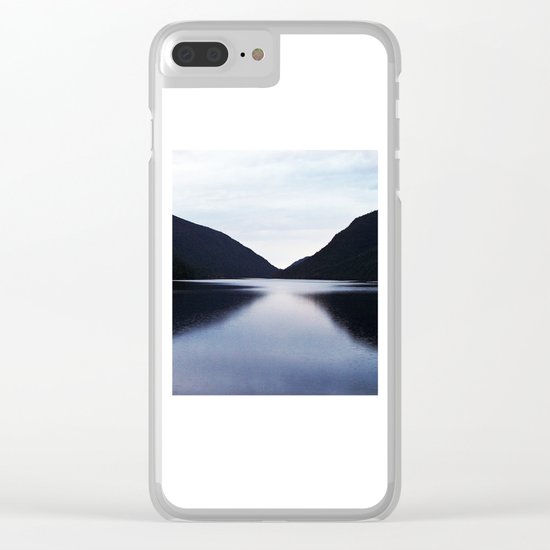 Mountain Lake Reflection Clear iPhone Case