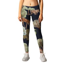 Wild Animal Bear Deer Pattern Leggings