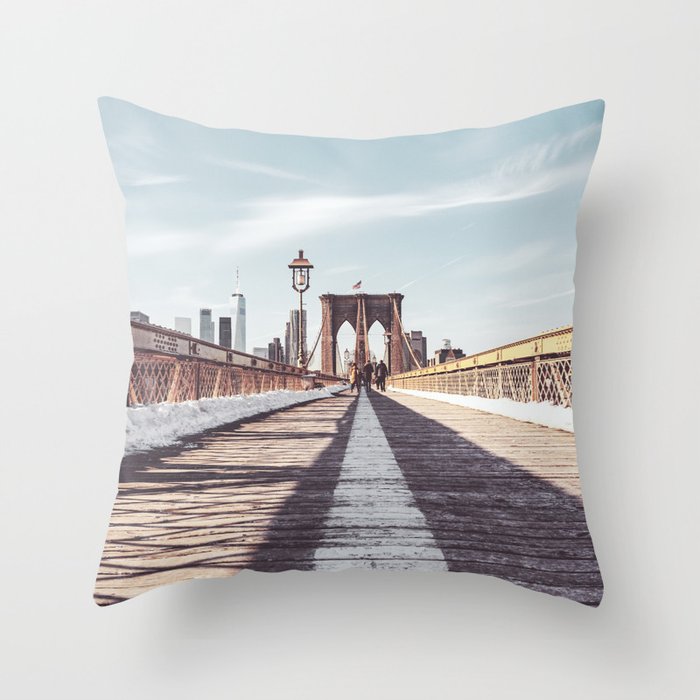 New York City | Brooklyn Bridge | Film Style Throw Pillow