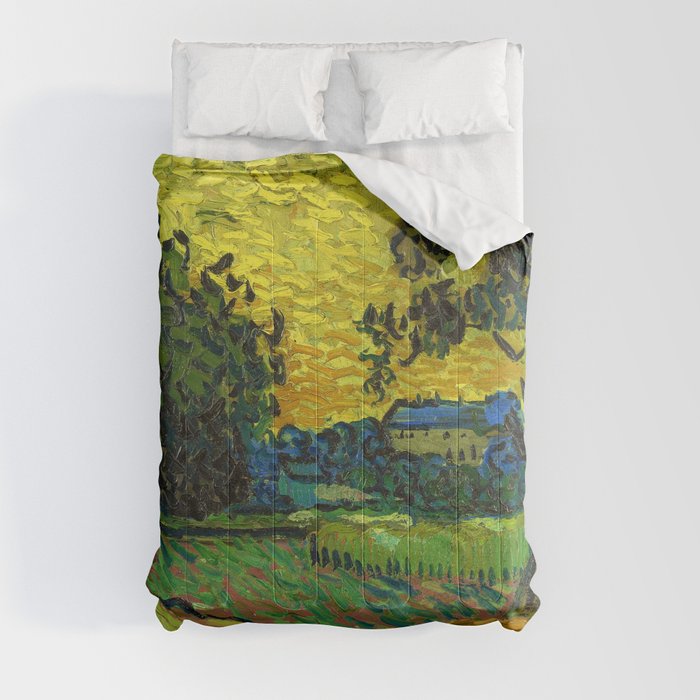 Vincent van Gogh "Landscape at twilight" Comforter