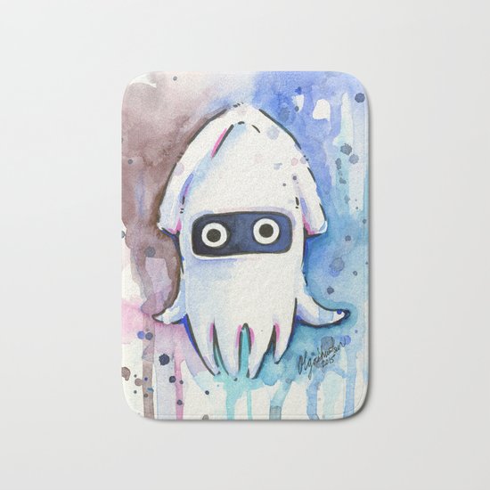 Blooper Watercolor Mario Art Bath Mat
