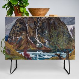 Spring and Ice Thaw under Barren Mountain by Nikolai Astrup Credenza