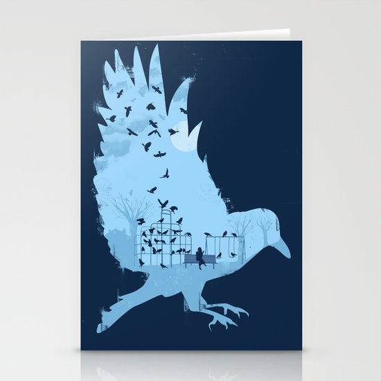 Crows on the Playground Stationery Cards