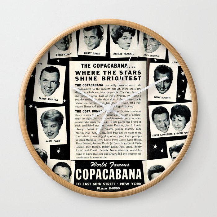 1950's Vintage NYC Copacabana Nightclub Advertisement Revue Poster Wall Clock