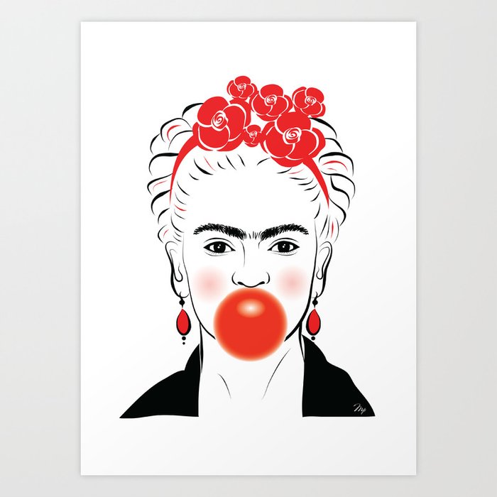 Frida Bubble Gum  Art Print