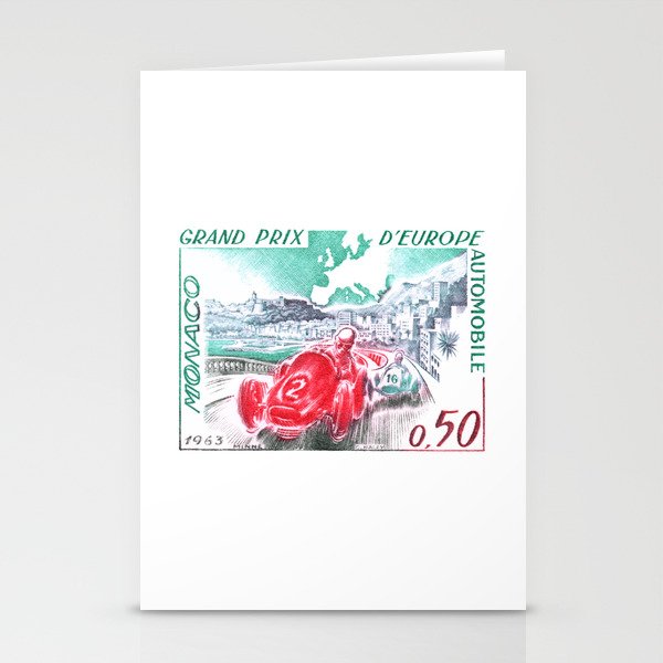 1963 Monaco Grand Prix Postage Stamp Stationery Cards