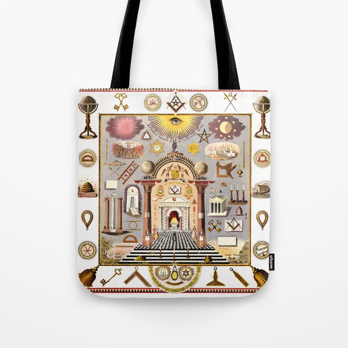 Vintage Masonic poster Masonic chart of the Scottish rite Tote Bag by