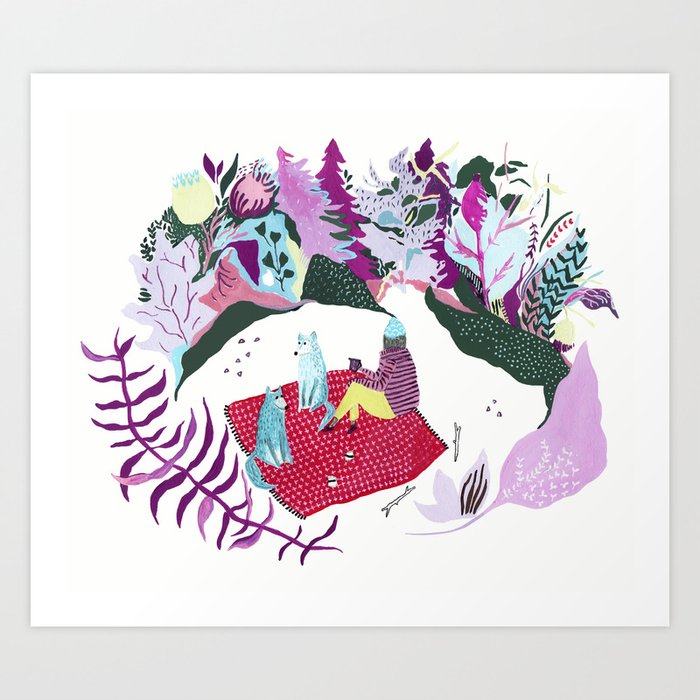 Picnic In The Woods Art Print