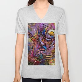 Color and Lines V Neck T Shirt
