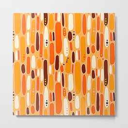 Orange And Cream Retro Rain Drops Abstract Pattern Metal Print | Orangerainpattern, Orangeabstract, Abstractorange, Graphicdesign, Dec02, Orangepattern, Artsyorangedrops 
