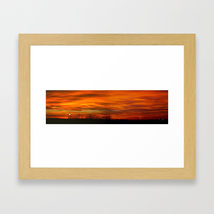 Panoramic sunset Framed Art Print