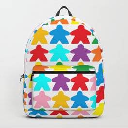 Multicolored Meeples by Blackburn Ink Backpack | Fun, Meeple, Green, Graphicdesign, Red, Boardgame, Pawn, Teal, Rainbow, Yellow 