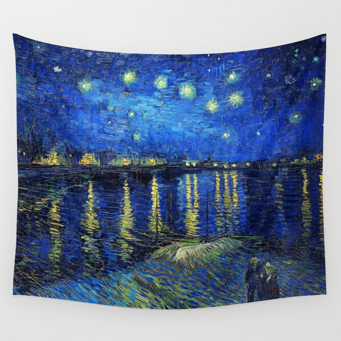 Starry Night Over the Rhone by Vincent van Gogh Wall Tapestry