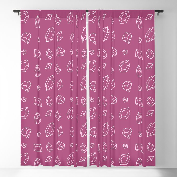 Magenta and White Gems Pattern Blackout Curtain
