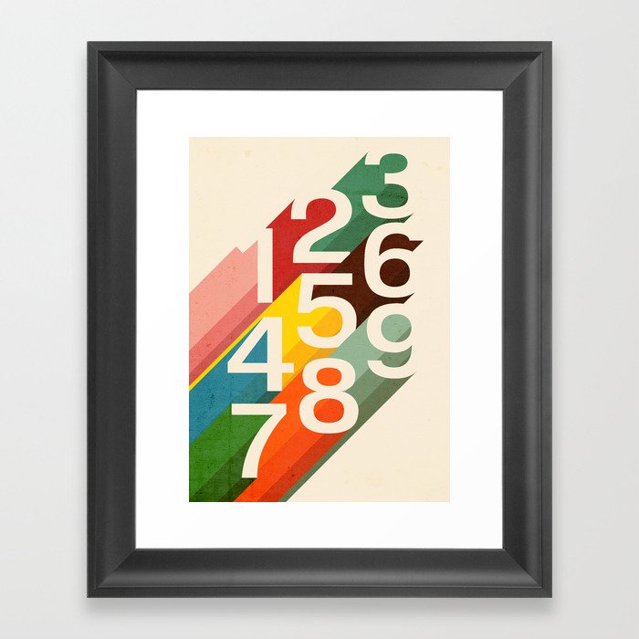 Retro Numbers Framed Art Print