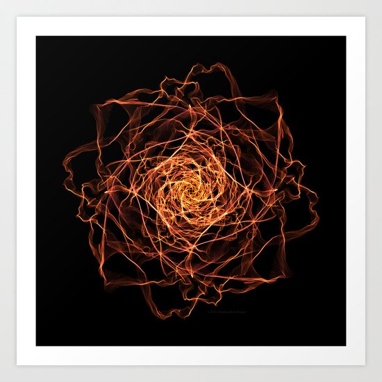 Fire Rose Art Print