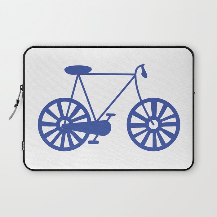 Bike Lover Cyclist Blue Print Pattern Laptop Sleeve