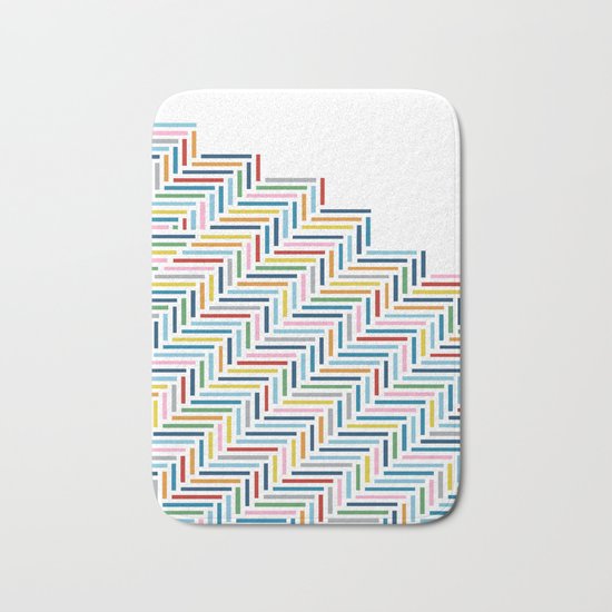 Herringbone Color Part Bath Mat