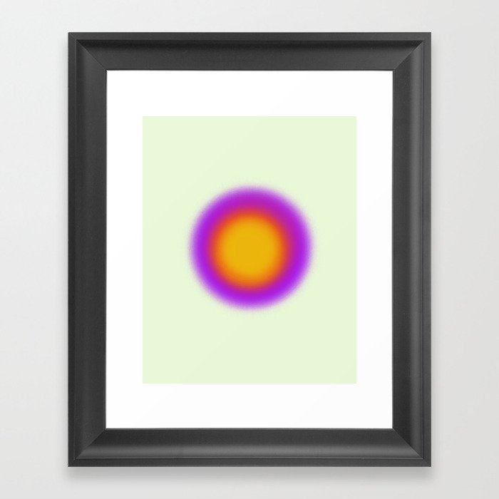 Purple Sun Aura Circle Framed Art Print