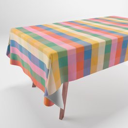 Colourful Rainbow Stripe Plaid Pattern Tablecloth