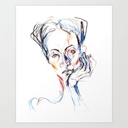 Woman expression Art Print