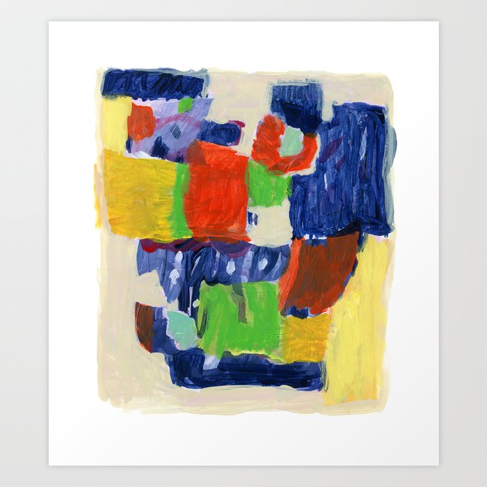 Purple Orange And Yellow Abstract Painting Art Print By Jennynemes