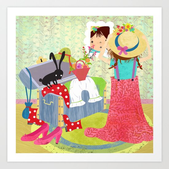 Emma is dressing up Art Print