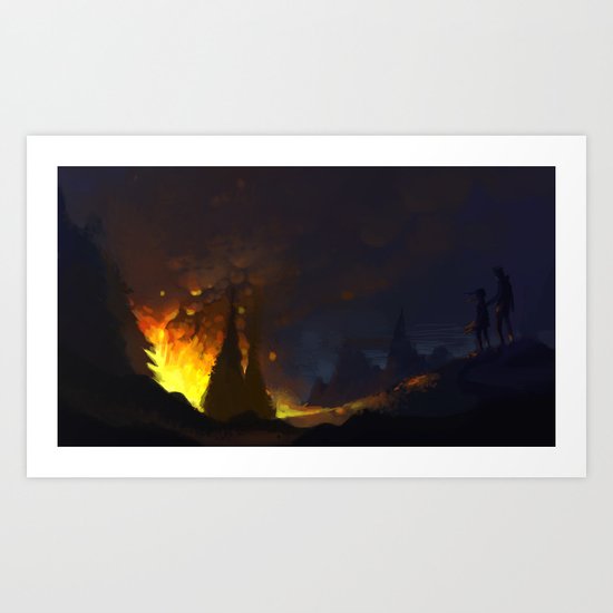 Forest Fire Art Print