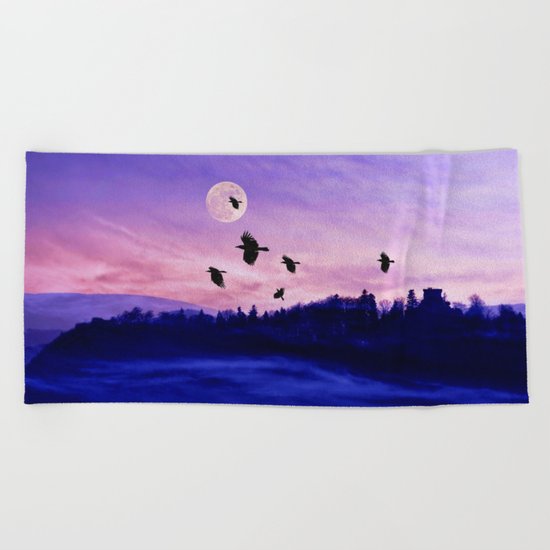 Crow moon Beach Towel